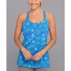 Kuhl Strappy Back Blue Floral Print Tank, Size M